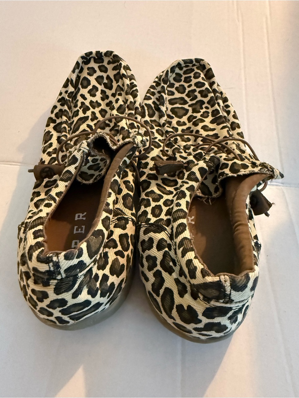 Roper Leopard Print Flats - Brown/Cream